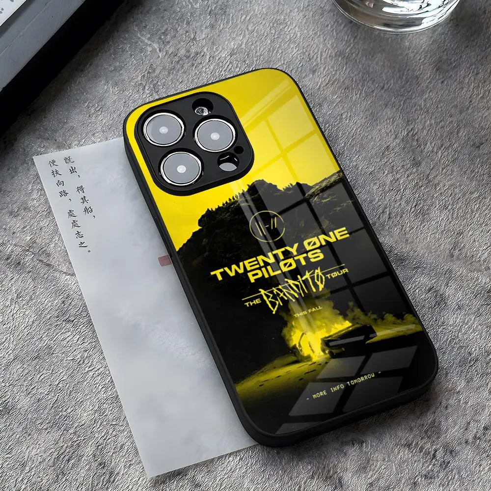 Фото Чехол для телефона Twenty One Pilots 21 для iPhone 13 Pro Max 14 Plus 12 Mini 11 15 X XR XS 16 Plus SE, задняя крышка из закаленного стекла №1