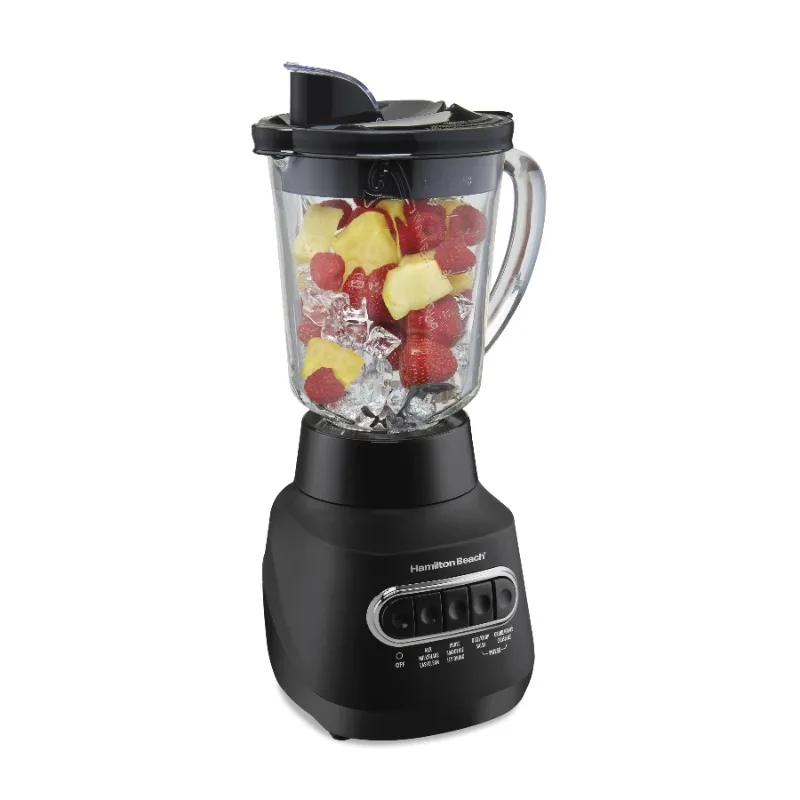 

Hamilton Beach Power Elite Blender, 40 oz. Glass Jar, Stainless Steel Blades, 800 Watts, Black, 58175