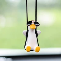 gypsum cute anime car accessorie swing duck pendant auto rearview mirror ornaments birthday gift auto decoraction
