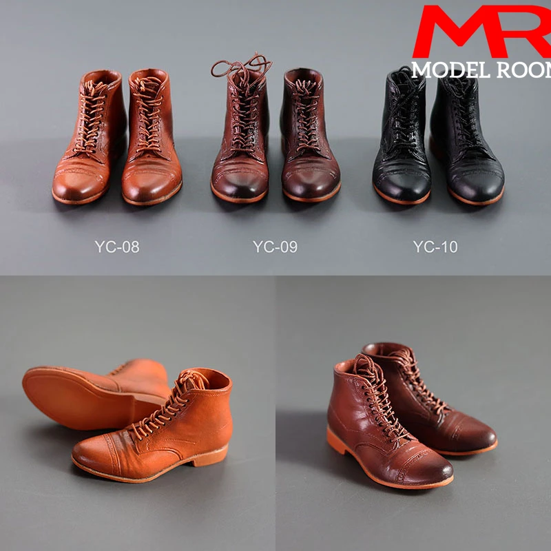 

1/6 Scale Male Lace-up Rubber Boots Soldier Solid Shoes Model Fit 12'' Detachable Feet Action Figure Body Dolls