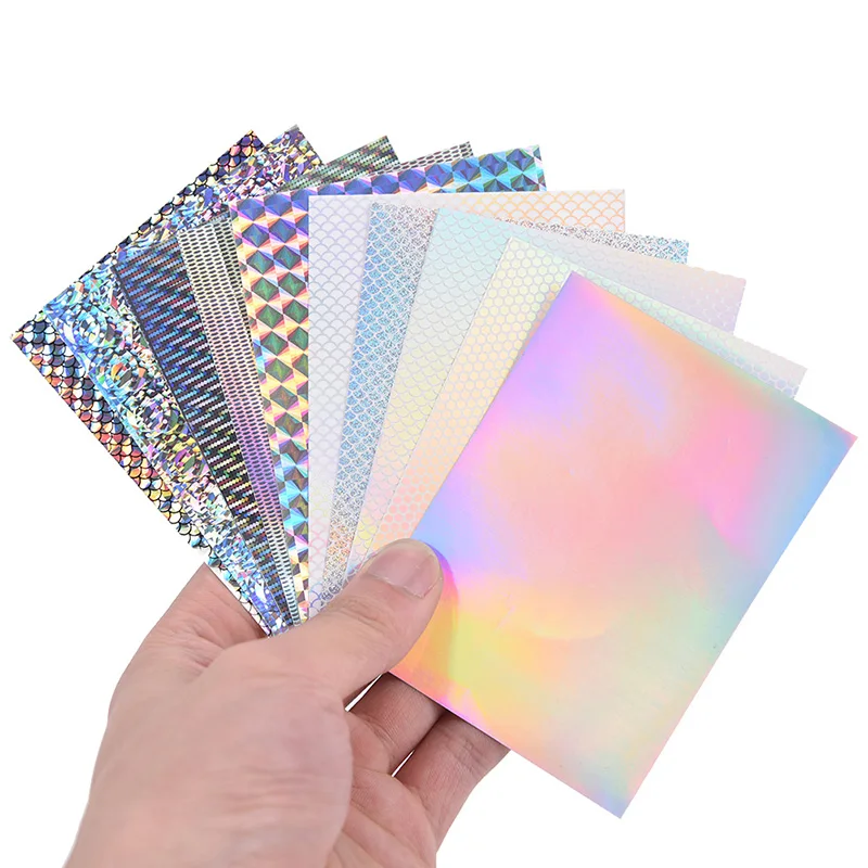 

Fishing Lure Stickers 2pcs 10X7.3cm Holographic Clear Laser Fish Scale Adhesive Sticker Film DIY Fly Fishing Fish Skin Foil