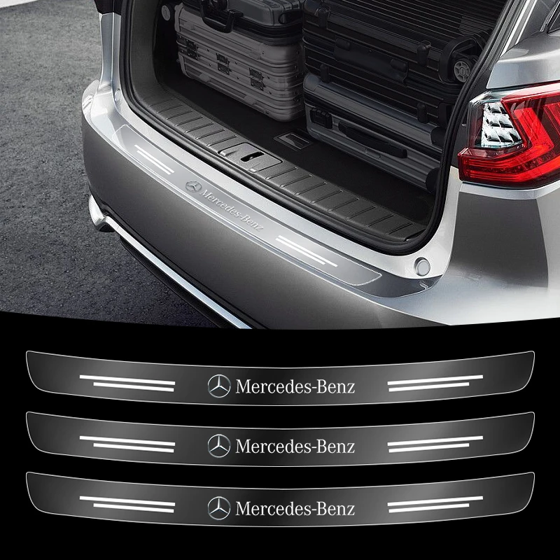Прозрачная защитная наклейка на порог заднего бампера для Mercedes Benz B/C/E/S класса A