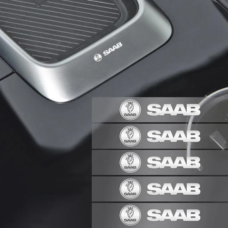 

10pcs Car Metal Stickers Random Small Decals Interior Parts for Saab 9-3 93 9-5 9 3 900 9000 95 Scania Sweden Car Accessories