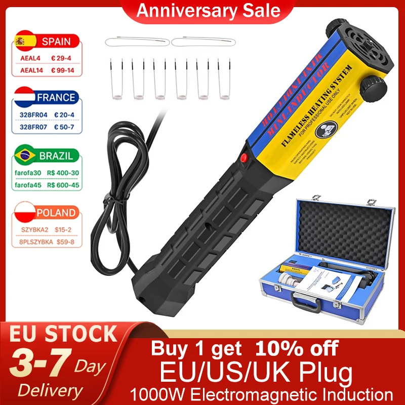 индукционный нагревать Беспламенная Электромагнитная лампа 1000 Вт с 8 катушками в