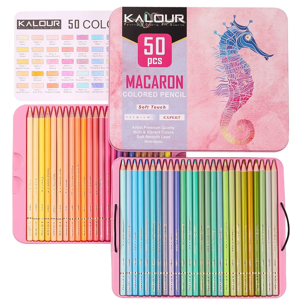 Kalour Color Pencil 50 Pcs Set Makaron Color Set Sketch Pain
