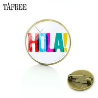 jweijiao spanish big hola picture art glass pins colorful conspicuous brooches exquisite badge charming fashion jewelry sa17