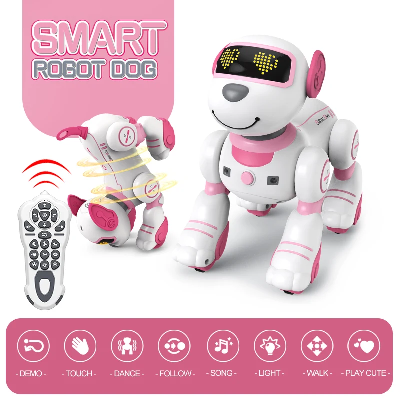 Enlarge Funny RC Robot Electronic Dog Stunt Dog Voice Command Programmable Touch-sense Music Song Robot Dog Toys for Girls Children's