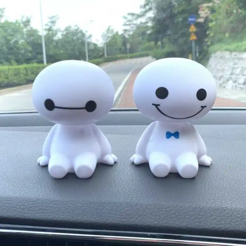 

Cartoon Plastic Baymax Robot Shaking Head Figure Car Ornaments Auto Interior Decorations Big Hero Doll Toys Ornament Accessories