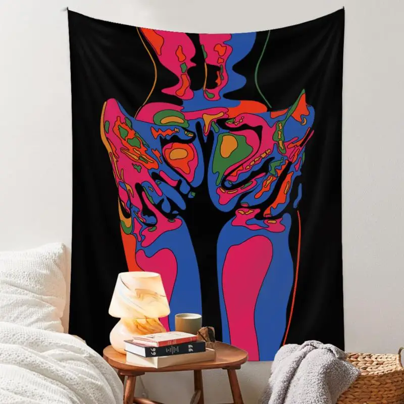 

Psychedelic Tapestry Wall Hanging 80s Aesthetic Wall Cloth Tapestries Hippie Decor Living Room Bedroom Bohemian INS Print