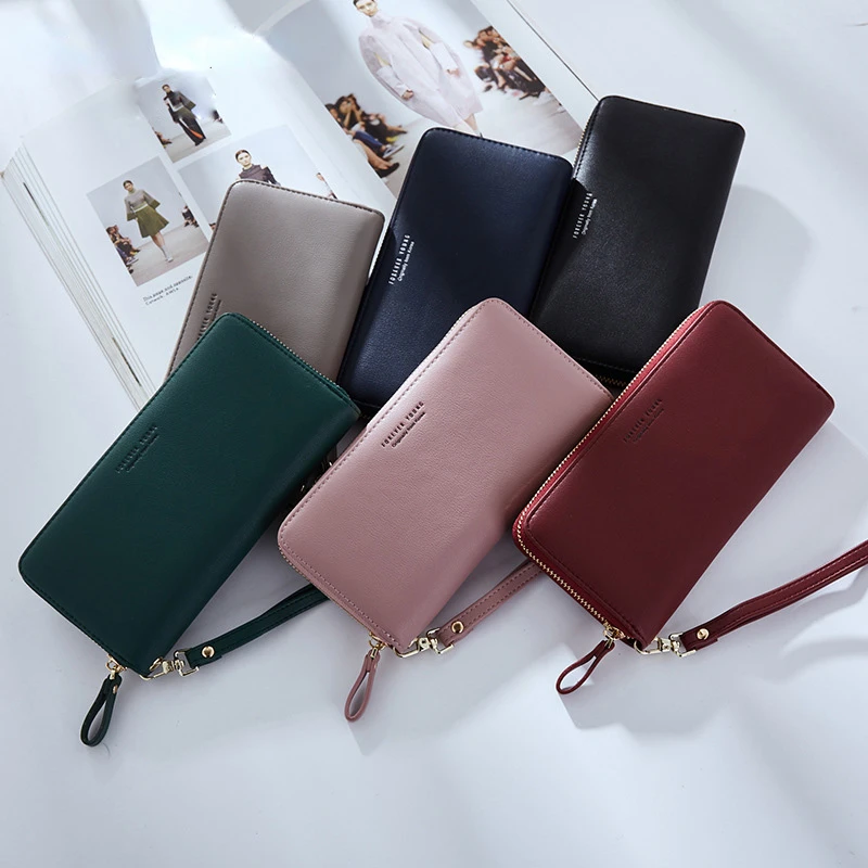 

Wristband Women Long Clutch Wallet Large Capacity Wallets Female Purse Lady Purses Phone Pocket Card Holder Carteras