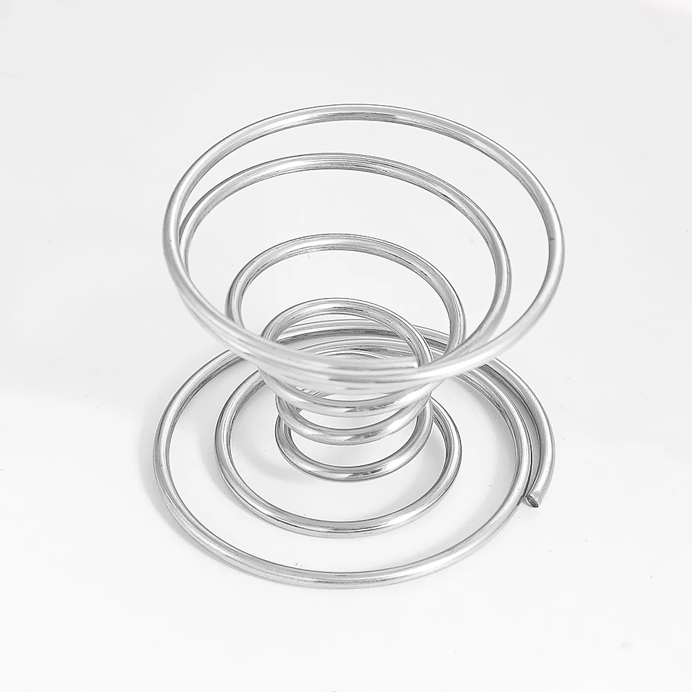Stainless Steel Spring Spiral Circling Metal Ornament Crystal Ball Display Stand Egg Trays Beauty Blender Holder Storage Decor