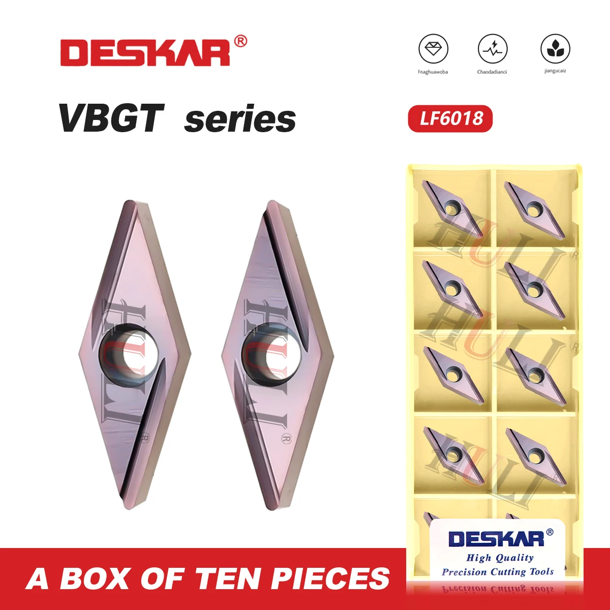 

DESKAR VBGT110302R-YVBGT110302L-YVBGT110304R-YVBGT110304L-Y LF6018 100% оригинальный токарный станок с ЧПУ с внутренним отверстием, режущие инструменты для обработки