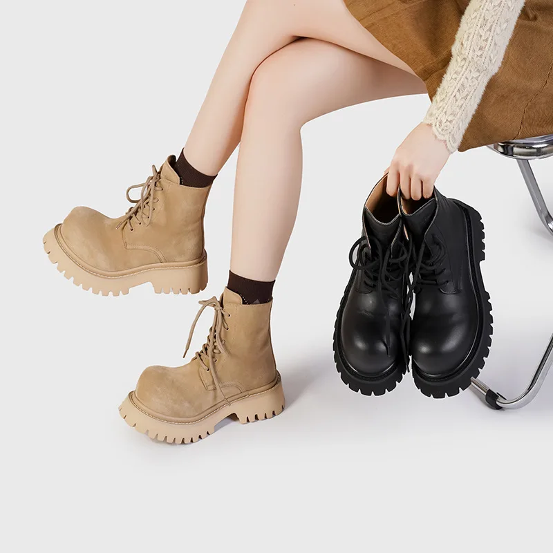 Ботильоны женские на плоской платформе