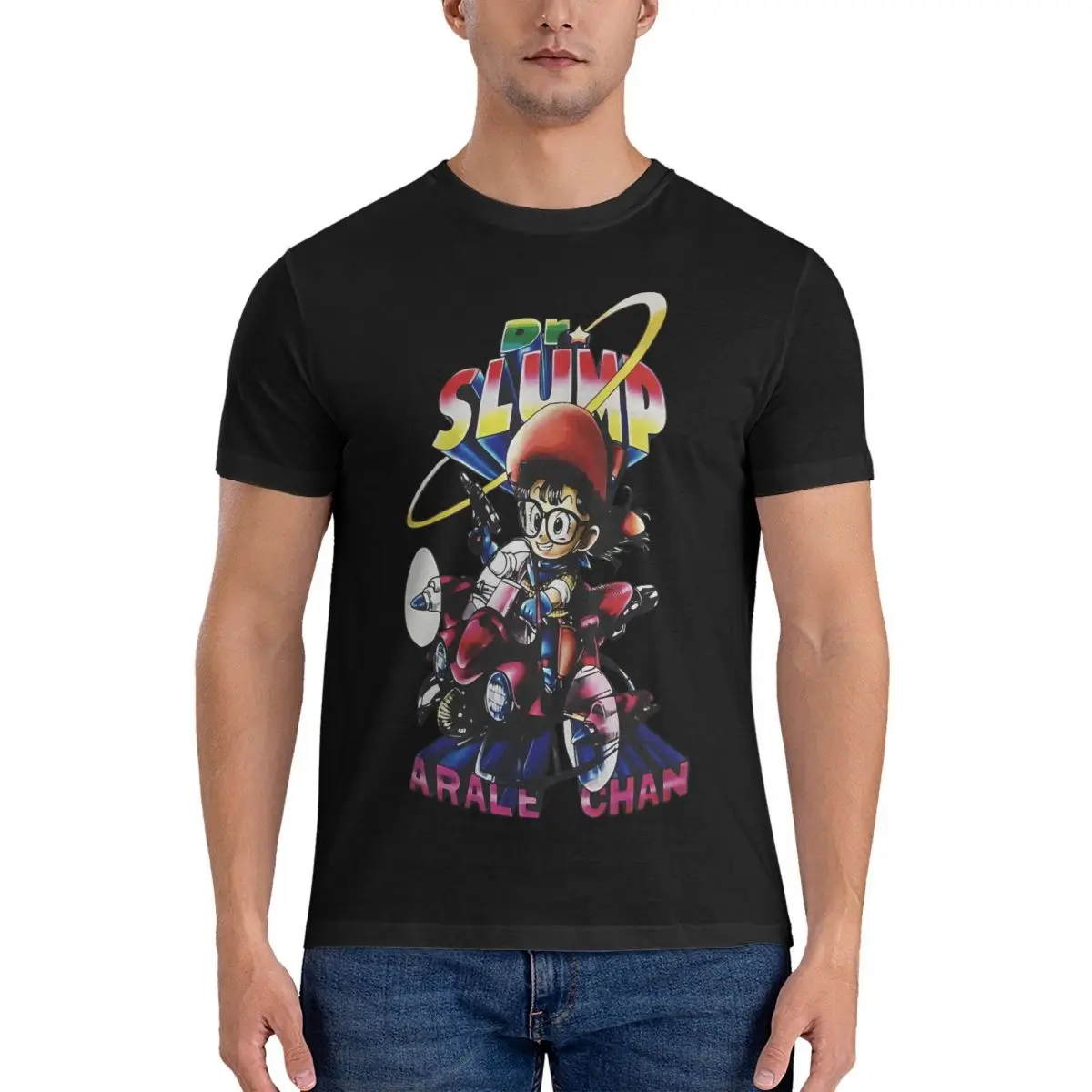 Мужские футболки Arale с аниме Dr Slump топы из 100% хлопка для отдыха коротким рукавом и
