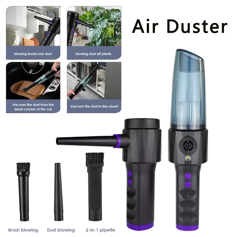 

NEW2023 Wireless Air Duster Cordless Handheld Car Vacuum Cleaner Portable Powerful Air Blower for Computer Home Pet Hair