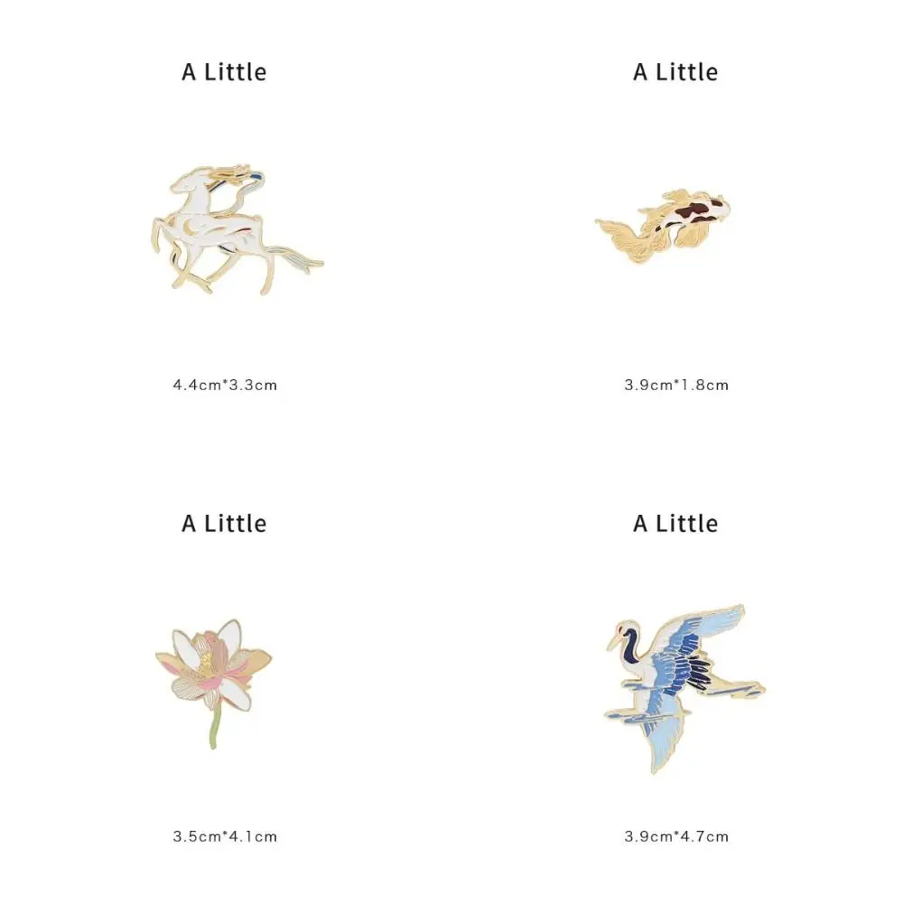 Брошь на лацкане элегантная брошь в виде цветка лотоса ретро Lucky Koi классическая