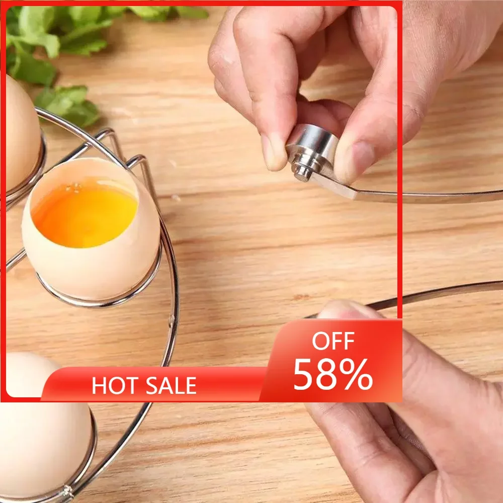 

New Practical Metal Egg Scissors Egg Topper Cutter Shell Opener Stainless Steel Boiled Raw Egg Open Creative Kitchen Tools Set