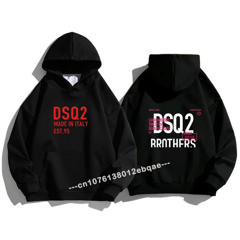 

Толстовка DSQ2 мужская с капюшоном, хлопковый свитшот с длинным рукавом, флисовый свитер на осень-зиму, мужская спортивная модная одежда с надписью «Icon», уличная одежда