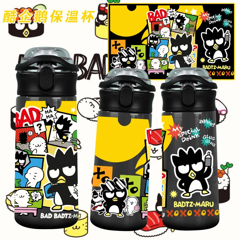 Аниме мультфильм Sanrio Bad Badtz Maru термос Y2K модная новая чашка для воды из нержавеющей
