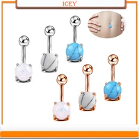 8pcs opal turquoise belly button ring set combination belly ring navel stud belly navel jewelry belly button ring navel piercing