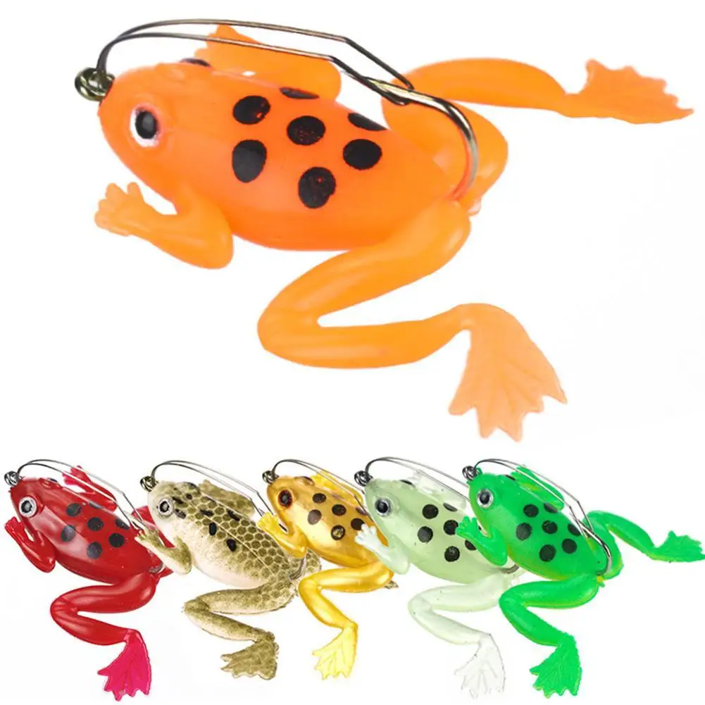 

5pcs Colorful Anti-hanging Frog-shaped Lure About 4.5cm 3g Three-dimensional Eye Strong Toughness Simulation Soft Fishing Bait