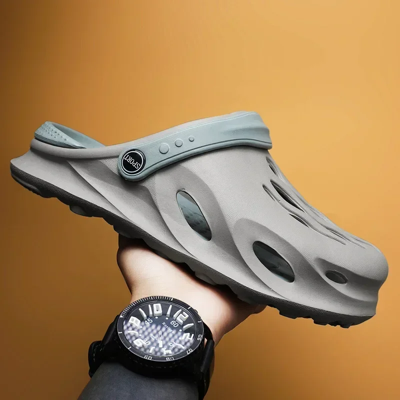 Мужские летние водонепроницаемые Нескользящие шлепанцы легкие сандалии с