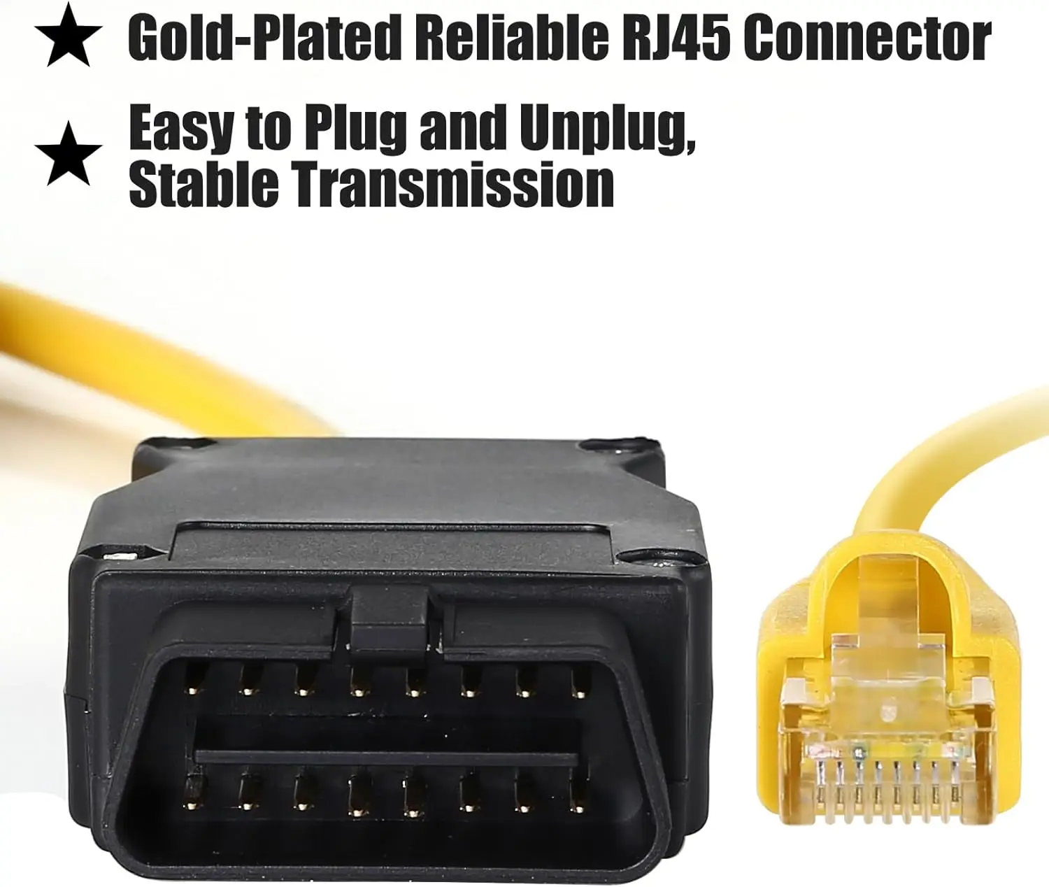 Фото Кабель ENET OBD2 для BMW F-серии, кабель ENET RJ45, совместимый с OBD-кабелем, 6,6 футов/2 м №5