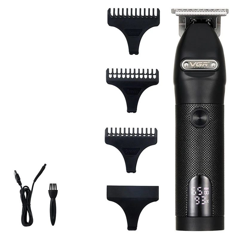 

VGR Head Hair Clipper Rechargeable Trimmer T-Outliner Barber Shaving Machine Vintage Cordless Haircut Men Cutter Shaver Black