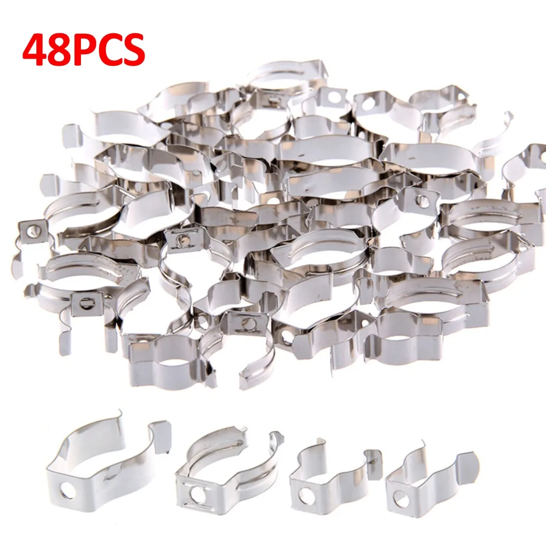 

48pcs Portable Heavy Duty Storage Lighting Tools Kit Metal Tool Terry Clips Durable Lamp Holders Tube Fixing Clips