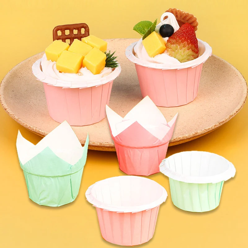 

50Pcs Disposable Paper Cup For Cake Cupcake Liner Baking Cup Tulip Muffin Cupcake Paper Cup For Wedding Party Kitchen Tools