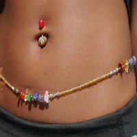 prosperity waist bead chain with crystal charm bohemian style 7 chakra crystal money waist bead for women girl birthstone tie on