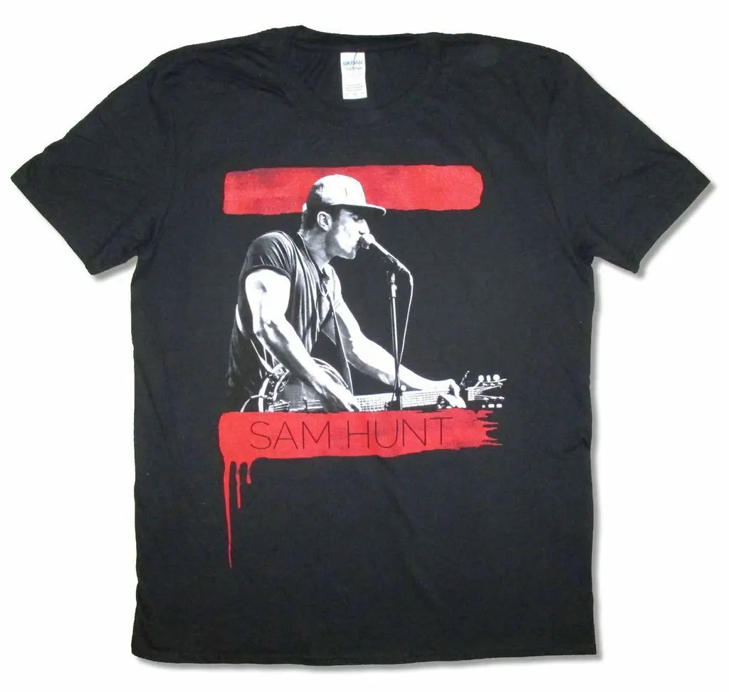 

Sam Hunt Red Drip Mens Black T Shirt New