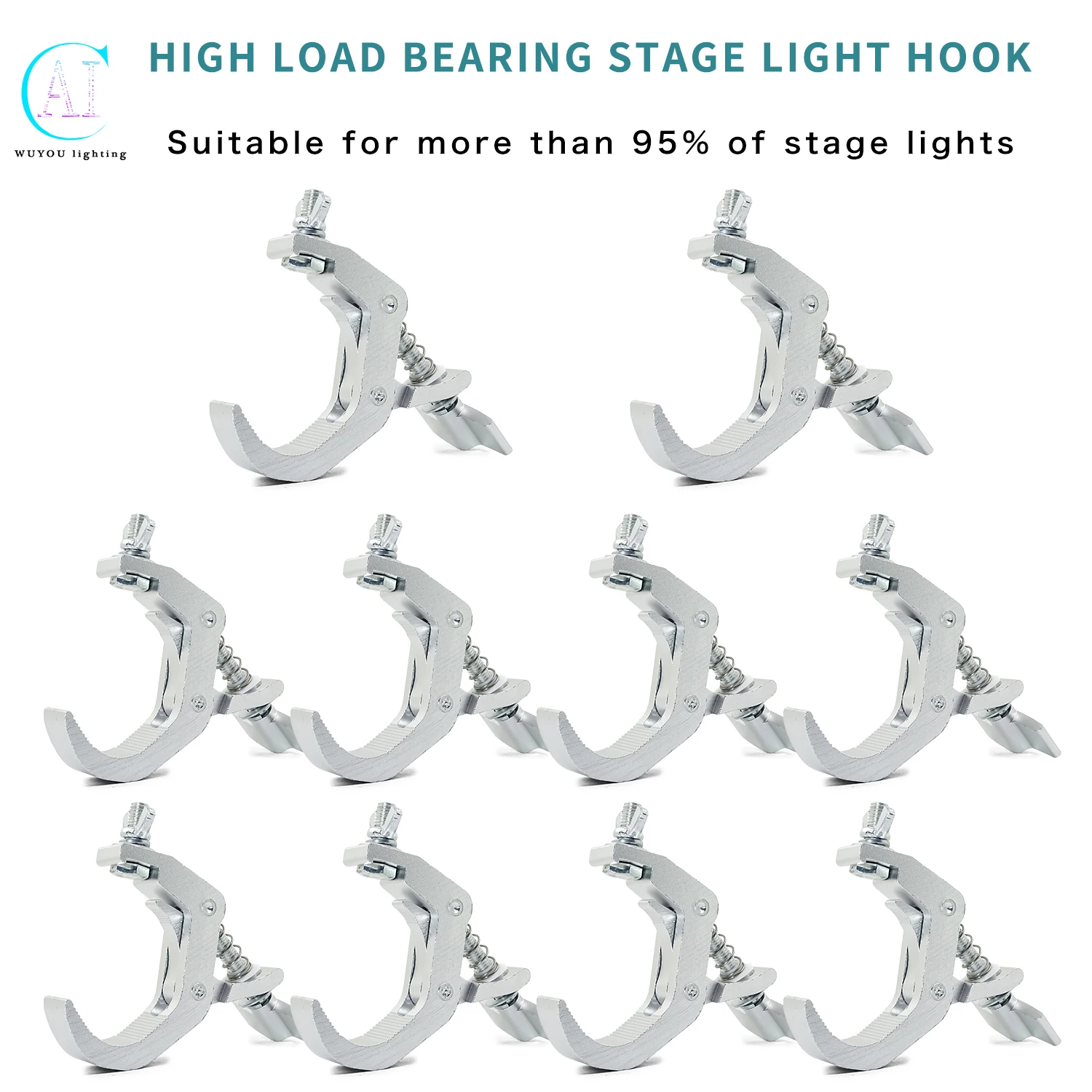 10Pcs/lots DJ LED Stage Moving head Effect Light Truss 150KG 40-60mm Hooks Par Light Clamp Aluminium Material Stage Light Hook