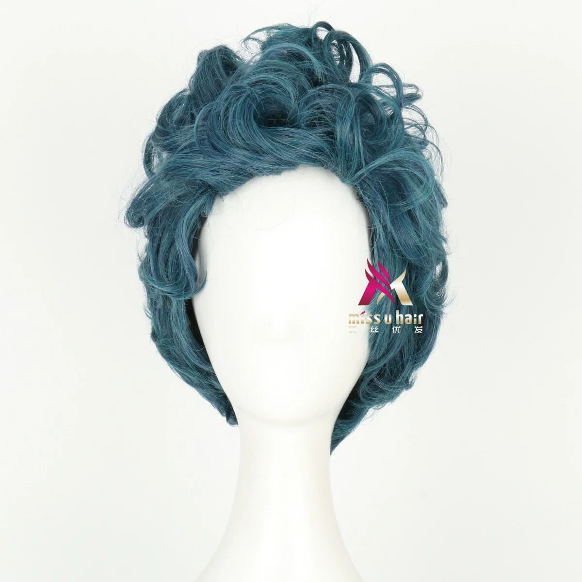 

Hot-selling Anime Wig Daily Dress Up Show One-half of the Magic Onward Short Curly Hair Dark Green Halloween Cosplay Wig