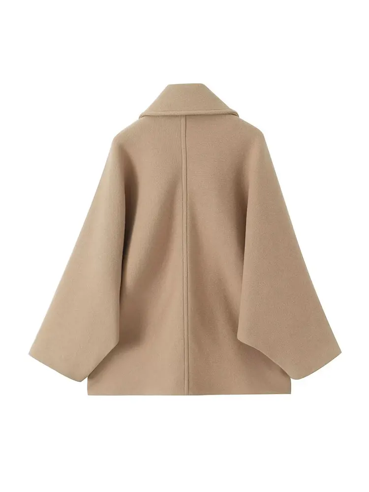 Осенне-зимнее однотонное Женское пальто Nlzgmsj TRAF 2023 теплая однобортная модная