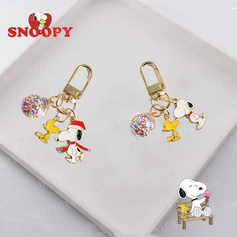 Популярный аниме Snoopy периферийные металлические брелки для пары рождественские