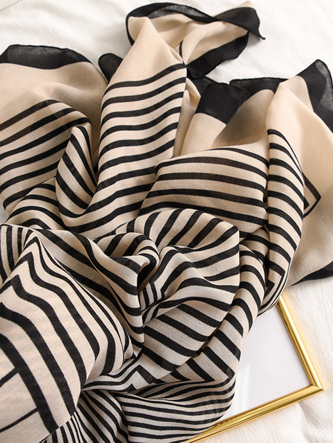 Женский хлопковый полосатый шарф пляжное полотенце с геометрическим принтом