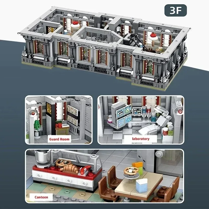 Creative Expert MOC PanlosBricks 613002 Lunatic Hospital Psychiatric Ward Модель 7527 шт. Строительные блоки