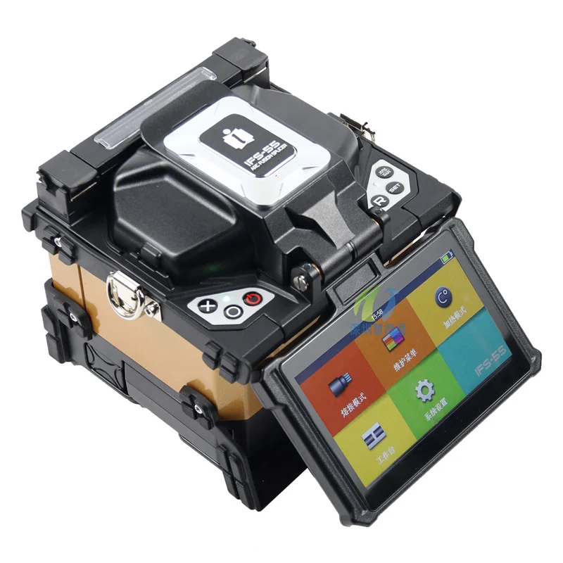 Fiber Fusion Splicer IFS-55 Monitoring Security Leather Wire Fusion Machine 3D Accurate Alignment 4 Motors 4.3 Inches