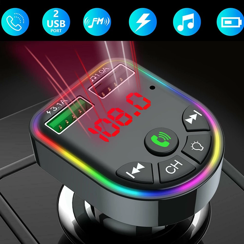 Купи Car Bluetooth Audio MP3 Player FM Transmitter Radio Wireless Music Receiver DC12-24V Dual USB Interface Fast Charger Adapter за 158 рублей в магазине AliExpress