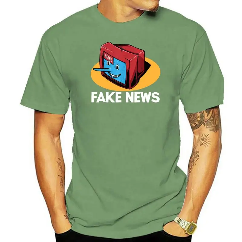 

Футболка с имитацией новостей, политический хэштег # FakeNews, футболки, мужские футболки, рубашка, топы Футболка, хлопковый Мужской Топ, футболк...