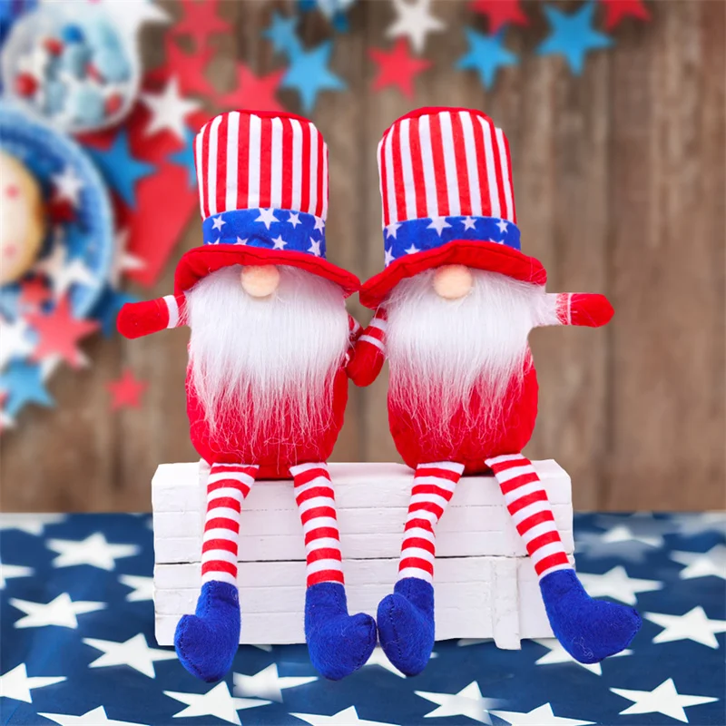 

American Independence Day Home Decor Long Legs And Faceless Dwarf Old Man Doll Party Decoration Creative Festival Event Festive