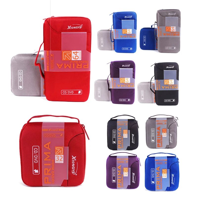 

Canvas Disc Bags Accessories Case Holds 32/64 Discs Waterproof DVD Organizer Clip Portable CD DVD Storage Bag Accessories