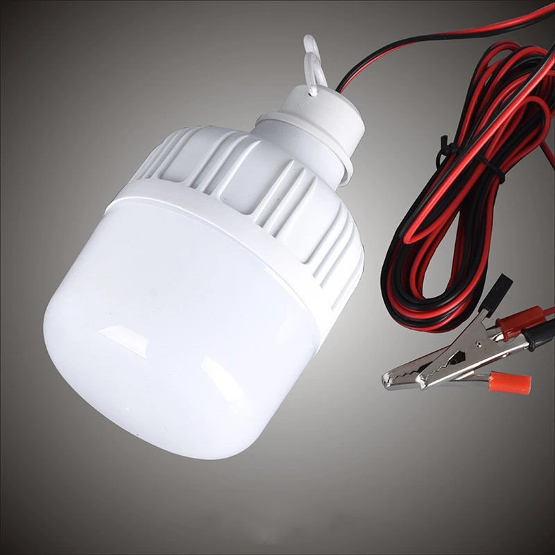 

5/10W DC 12V Low Voltage LED Bulb With Crocodile Clip Outdoor Camping Outdoor Portable High-power Strong Light Source Chandelier
