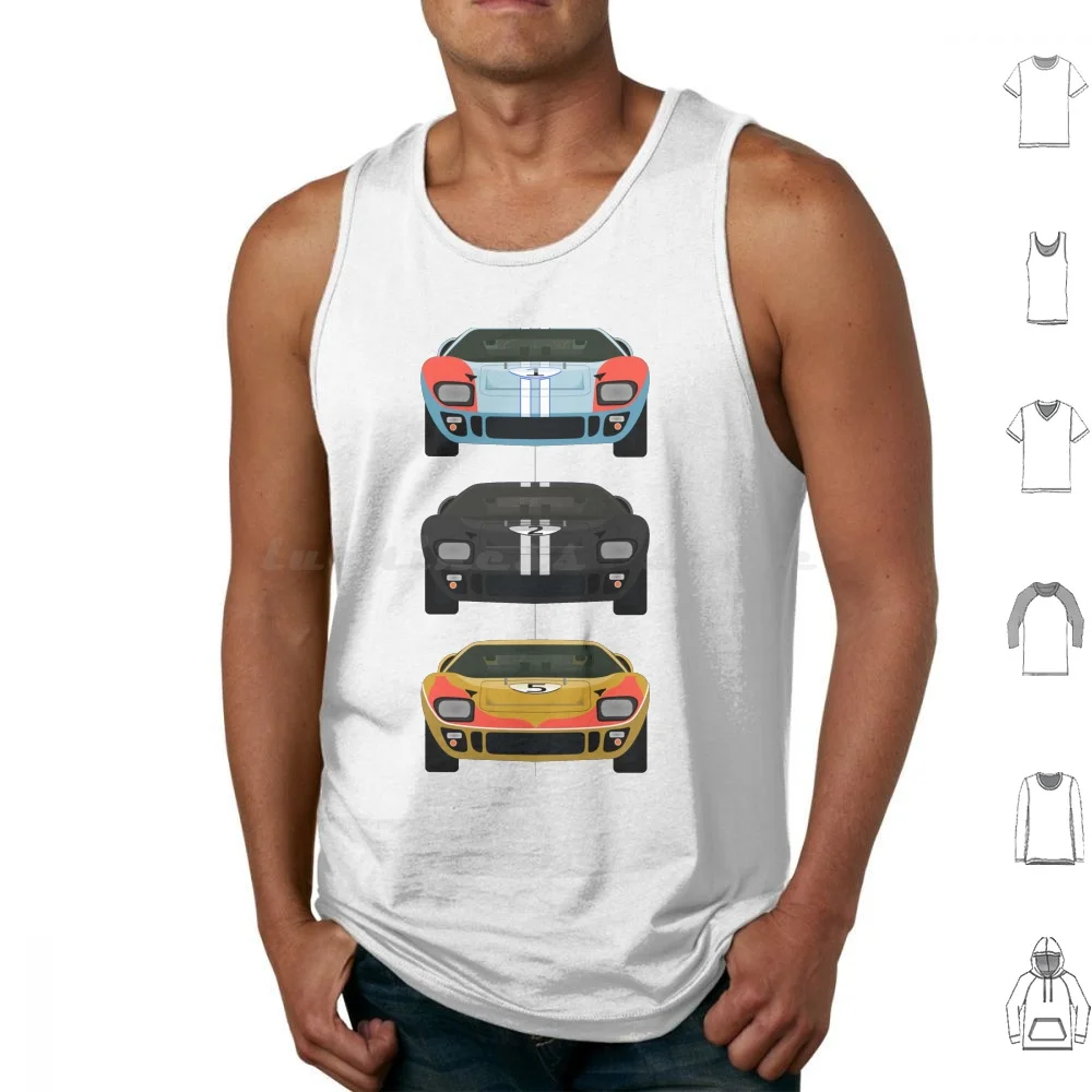 

The 3 Gt40s Tank Tops Vest Sleeveless V Ferarri Le Mans 24hrs 24 24 Hours Gt40 Gt Car Racing Speed Motorsport Ken Miles Ken