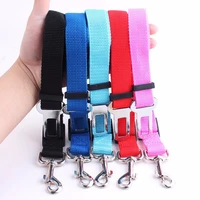 pet dog cat car seat belt adjustable nylon fabric safety harness lead puppy french bulldog accessories travel clip pet supplies