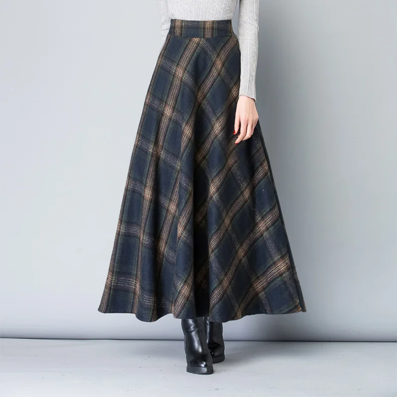

2022 New High Waist All-match Plaid Skirt Autumn and Winter Fashion Simple Elegant Casual Long Comfortable Streetwear