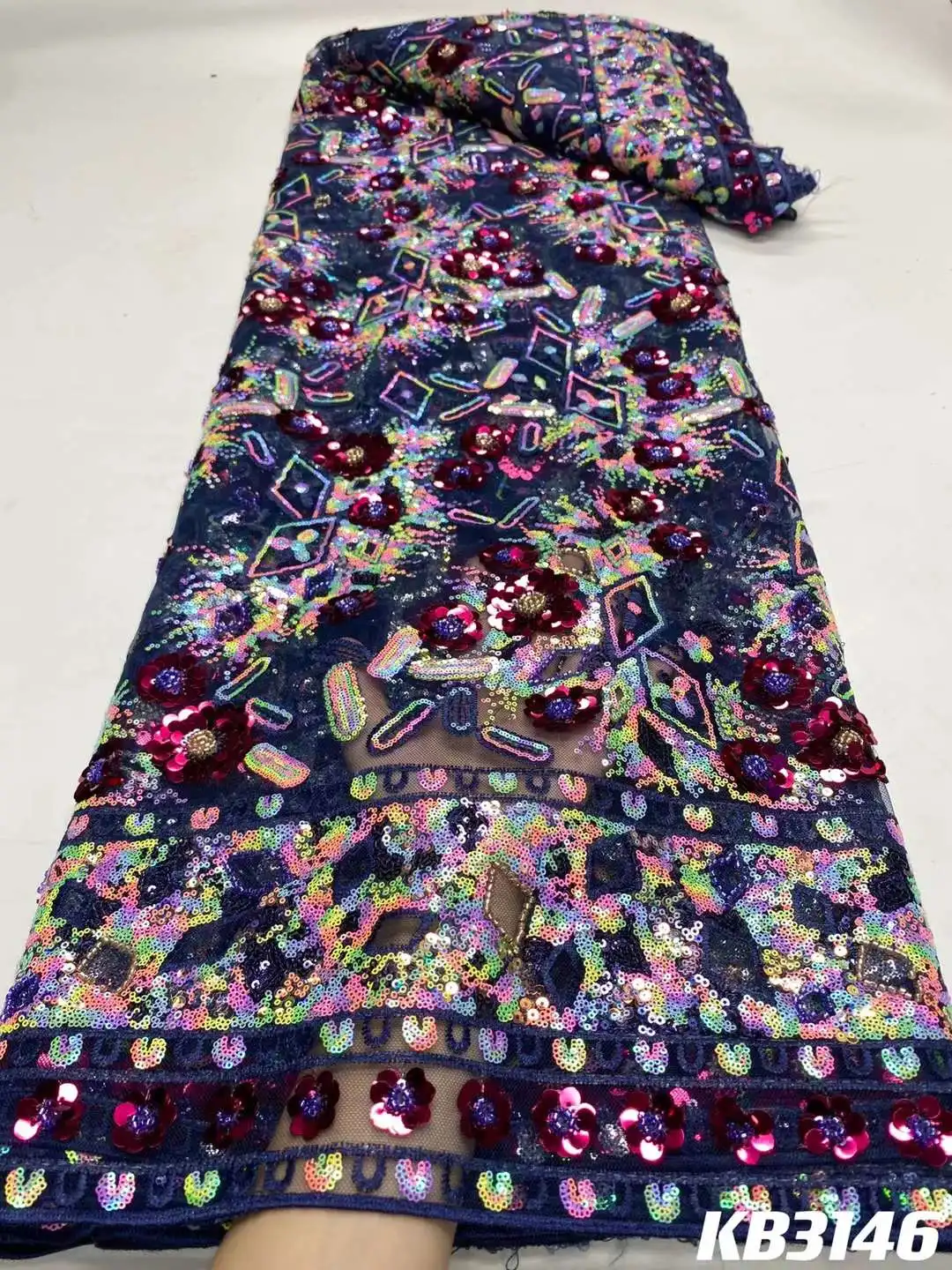 

Красочная фототкань с фотографией, французское кружево, новейшая кружевная ткань, высококачественное кружево 2023, KB3146