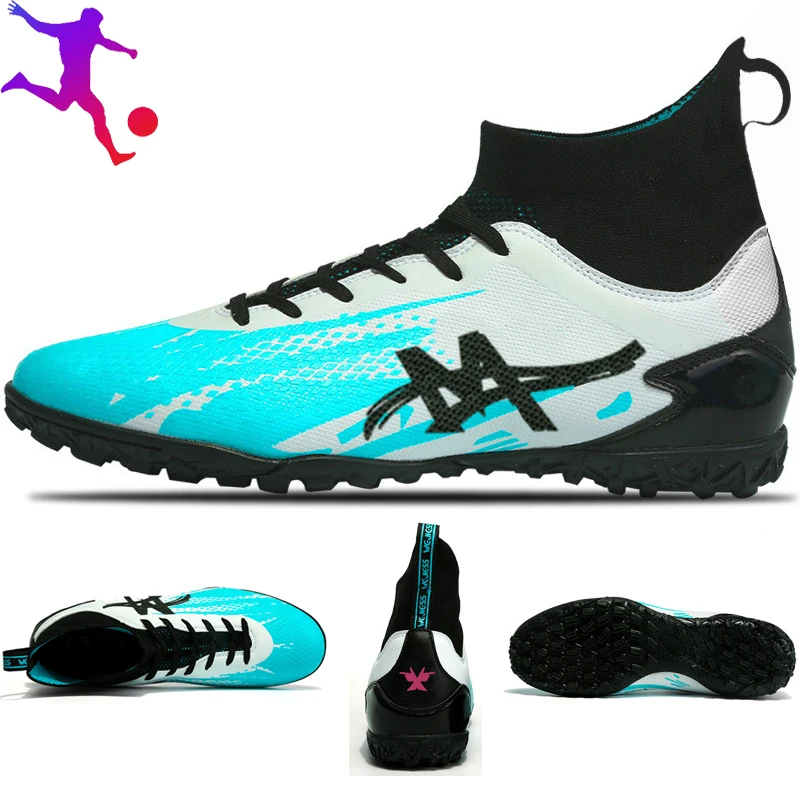 

Hot Sale Mens Soccer Cleats High Ankle Football Shoes Long Spikes Outdoor Training Boots Men Women Soccer Shoes