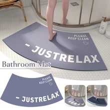 Super Absorbent Curved Bathroom Mat Quick Drying Floor Mat Easy To Clean Door Mat Non-slip Entrance Bath Bedroom Carpet